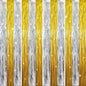 GOER 3.2 ft x 8.2 ft Metallic Tinsel Foil Fringe Curtains Party Backdrop Party Streamers for Birthday,Graduation,New Year Eve Decorations Wedding Decor (4 Pcs,Gold&Silver)