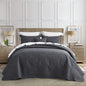 CHIXIN Oversized Bedspread Coverlet Set King Size - Lightweight Bedding Cover - Ultrasonic Quilting - 5 Piece Reversible Bedspread - Vintage Rose Pattern (King, Dark Grey)