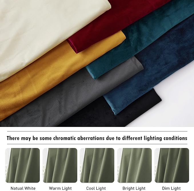RYB Home Sage Velvet Curtains 84 inches - Thermal Insulated Noise Reducing Panel Soft Vertical Sense Window Decor for Cottage Farmhouse, Width 42 x Length 84 inch, Sage Green, 2 Panels