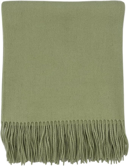Alashan Cashmere Blend Ripple Finish Woven Throw (Sea Glass)