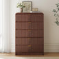 FURSUN Fluted 5 Drawers Dresser for Bedroom, 48" Tall Wooden Modern Dresser with Metal Handle, Curved Profile Design, Storage Organizer for Bedroom, Living Room, Hallway, Dark Walnut