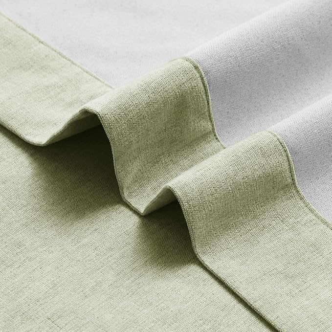 Macochico 100% Blackout Curtains Insulted Window Panels for Bedroom Living Room Dining Room Luxury Chenille Curtains Classic Home Decor Green Tint Curtains with Tieback 52" Wx72 L Grommet 1 Panel