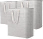 Lifewit 3 Pack Laundry Hamper Large Collapsible Laundry Baskets, Freestanding Waterproof Clothes Hamper with Easy Carry Handles in Laundry Room Bedroom Bathroom College Dorm for Adults, Gray, 3 x 100L