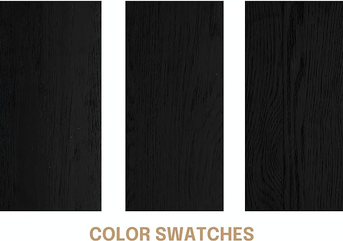 NTC Lupin Wooden Bed Frame with Headboard, Solid Oak and Rubber Wood Foundation with Silent Slats and Wood Central Supports, 1000 Lb Capacity, Effortless Assembly, Queen - Burnt Black