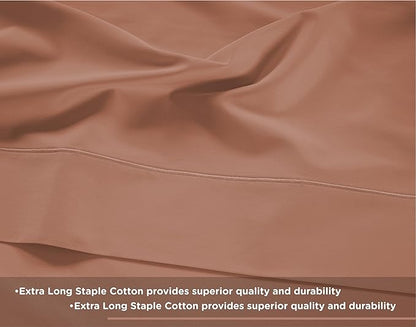 LANE LINEN Split King Sheet Sets for Adjustable Beds - 5 PCs, 600 Thread Count Split King Sheets Set - Sateen King Split Sheets for Adjustable Bed - Split Top King Sheets Set for Bed - Rose Dawn