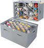 Shoe Organizer for Closet 2 Pack, Foldable Shoe Box with Adjustable Dividers and Clear Cover, Space Saving Shoe Storage Organizer Cabinet with Reinforced Handles, Fits 40 Pairs, Gray, TP11G