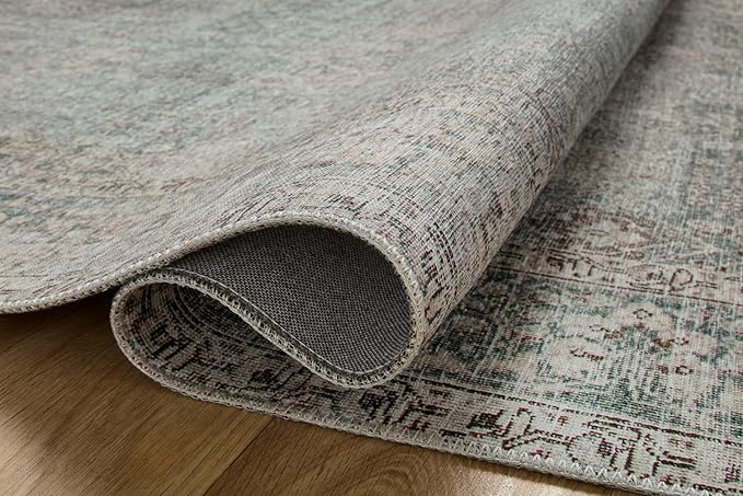 Loloi Chris Loves Julia Jules Collection JUL-08 Emerald/Antique Ivory 9'-6'' x 14', .13" Pile Height, Area Rug