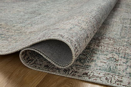 Loloi Chris Loves Julia Jules Collection JUL-08 Emerald/Antique Ivory 2'-6'' x 12'-0'', .13" Pile Height, Runner Rug