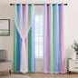 XiDi Curtains for Bedroom Decor, Rainbow Green PurpleBlue34/90/1