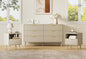 LYNSOM Fluted Dresser and Nightstand Sets 3 Piece, 6-Drawers Dresser and 1-Drawer Nightstands Set of 2, Wood Bedroom Furniture Set for Home, Bedroom, Hallway, Beige