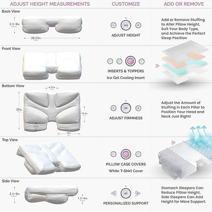 Wife Pillow The Side Sleeper Pillow with Arm Hole for Shoulder Pain - Arm Tunnel Pillow for Side Sleepers, Shoulder Relief & Neck Support Comfort Sleep Pillow for Adults - Down Alternative Fiber Fill