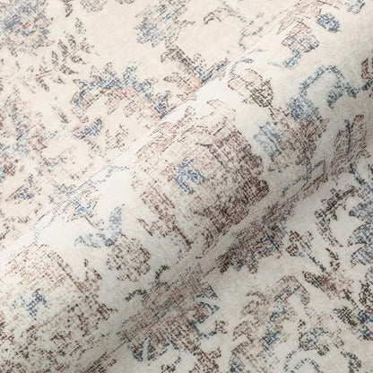 Taupe Runner Rug 2x12 Hallway Machine Washable Kitchen Vintage Distressed Non Slip Long Carpet Indoor Retro Floral Bedroom Accent Throw Rug for Bathroom Office Laundry Dining Living Room