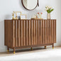 Fluted 6 Drawer Dresser, 53" Wide Modern Storage Chest of Drawers, Wood Drawer Organizer for Bedroom, Living Room, Hallway