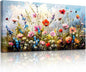 SERIMINO Large Wall Art for Living Room Canvas Prints, Farmhouse Nature Floral Botanical Wall Decor, Colorful Flower Market Modern Home Decor Oil Paintings Bathroom Decor Aesthetic 29"X57"