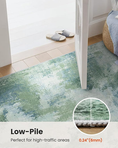 AMADA HOMEFURNISHING 8x10 Area Rugs for Living Room, Modern Abstract Washable Rug with Non-Slip Backing & Low Pile, Large Rug with Abstract Pattern for Bedroom, Dinning Room, Home Office, Green
