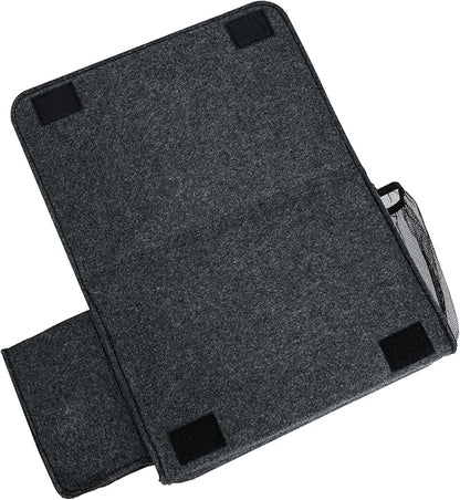 Bedside Caddy, Large Size Storage Organizer - Bedside Organizer for Magazine, Remotes, Phone (13.4'' x 18.1'' Tissue Box Holder, Dark Grey)