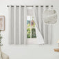 Short Blackout Curtains 45 Inch Length 2 Panels, Thermal Insulated Total Light Blocking Linen Window Curtains for Farmhouse Bedroom Basement, Bronze Grommet, Light Grey, Each 52" Wide