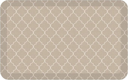 GelPro Anti-Fatigue Designer Comfort Kitchen Floor Mat, 20x32, Trellis Khaki Stain Resistant Surface with 3/4” Thick Ergo-Foam Core for Health and Wellness
