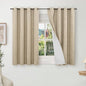 Blackout Curtains 54 Inch Length 2 Panels for Bedroom, Thermal Insulated Total Light Blocking Noise Reducing Linen Window Curtains for Farmhouse, Bronze Grommet, Burlap, Each 52" Wide
