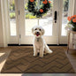 hicorfe Front Door Mat Outside Entrance,32"x40" Absorbent Muddy Dirt Resist Welcome Door Mats Outdoor Indoor,Stain and Fade Resistant,Non Slip Backing Entry Mat Doormat for Entryway(Dark Brown)