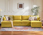 ABCASA 134.6" Oversized Modular Sectional Sofa, 6 Seater U Shaped Couch with Storage Ottoman with Reversible Chaise Deep Seat for Living Room, Apartment - Chenille Yellow