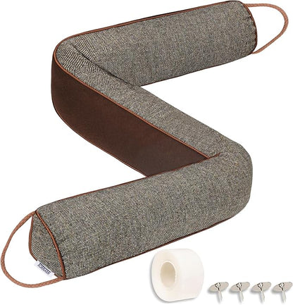 TORRAMI Under Door Draft Stoppers 30 Inch, Heavy Triangle Stop Draft Block Cold Air/Wind/Breeze Noise Blocker Door Sweeps Weather Stripping Bottom Seal Brown