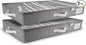 HOMELUX THEORY 2pc Low Profile Under Bed Storage Containers, Thin Under Couch Storage Organizer with Bins & Lids, Underbed Storage Box Ideal for Seasonal Clothes, Blankets, Fabric & Shoes (LightGray)
