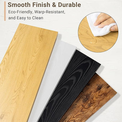 Vivelove 10" Deep Floating Shelves with Invisible Brackets, 55" Wall Shelves for Bathroom Bedroom Kitchen Living Room Laundry Room, Modern Rustic Shelves for Home Decor, 55"x10.2"x1.5", Set of 2, Oak