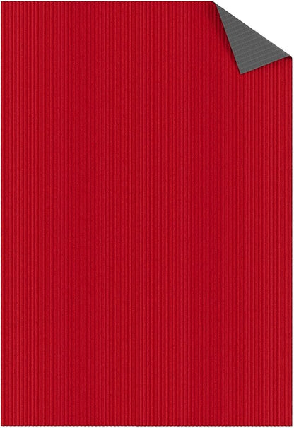 Ottomanson 6'6" x 43' Hallway Runner with Scraper Pile Extra Durable Non-Slip Rug Mat for Indoor & Outdoor Use - Ideal for Kitchen, Entryway, Patio & Garage - High-Traffic Carpet, Red