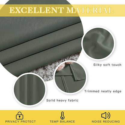NICETOWN Sliding Door Curtains 84 inches Long, Grommet Blackout Thermal Patio Door Curtain Panel Sliding Door Drapes/Draperies for Room Divider (1 Panel, Dark Mallard, W80 x L84)