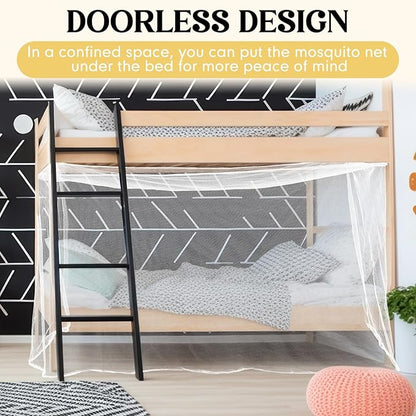 4 Corners Mosquito Net for Mosquiteros para Camas Bed Canopies Netting Bed Drapes Rectangular Mosquito Mesh for Camping Home Outdoor Travel(White A,L79 X W59 X H63 Inch,No-Opening)