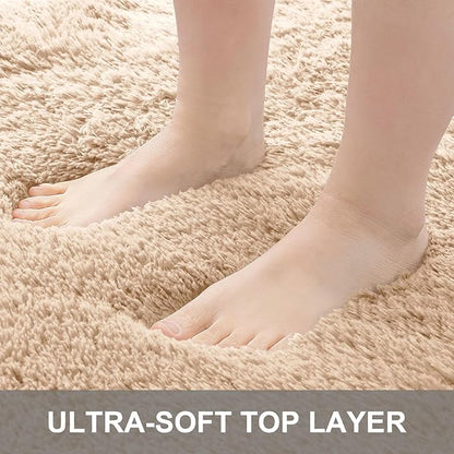 OLANLY 6x9 Machine Washable Large Area Rugs for Living Room, Bedroom, Soft Fluffy Shaggy Bedside Rug, Indoor Floor Carpet for Kids Girls and Boys, Dorms, Nursery, Home Decor Aesthetic, Beige