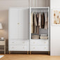 HLR 72" Modern Armoire Wardrobe Closet with Doors and Drawers, Bedroom Armoire Cabinet with Hanging Rod, Wooden Clothing Storage Cabinet Set of 2,White