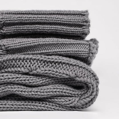 100% Cotton Cable-Knit Throw Blanket: 60" x 70", Ultra Soft, Breathable, All-Season Comfort & Versatility, Ideal for Couch, Bed, Travel and Gifting (Grey)