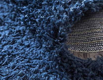 Unique Loom Solid Shag Collection Area Rug (2' 2" x 3' 1" Rectangle, Sapphire Blue/ Navy Blue)