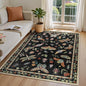 Lahome Insect Washable Small Area Rug, 3x5 Area Rug for Bedroom Living Room, Non-Slip Soft Accent Throw Carpet for Kitchen Office Entryway Bathroom Office, Black