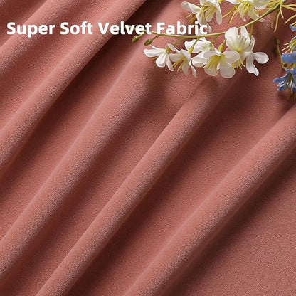 Joydeco Pink Velvet Curtains 108 inch Length 2 Panels, Luxury Blackout Rod Pocket Thermal Insulated Window Curtains, Super Soft Room Darkening Drapes for Living Dining Room Bedroom,W52 x L108 inches