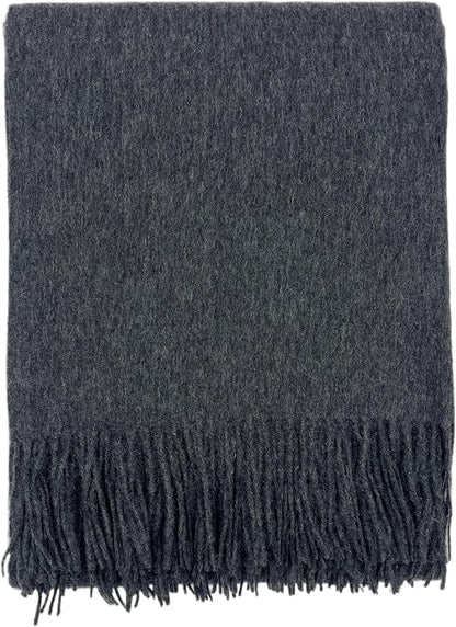 Alashan Cashmere Blend Ripple Finish Woven Throw (Charcoal)