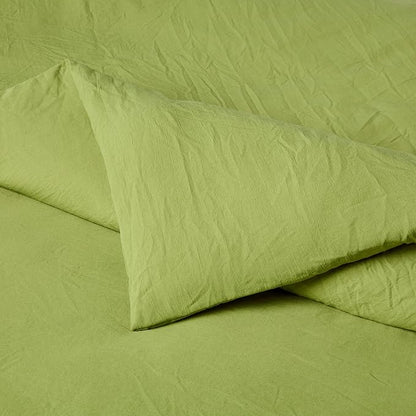 Amazon Basics Brushed Microfiber Comforter Set, Extra Soft with Natural Texture, 3-Piece, King, Green