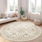zesthome Washable Round Area Rugs - Non-Slip 6ft Round Rugs, Ultra-Thin Large Circle Rugs for Living Room, Soft Low Pile Rug for Bedroom, Kitchen, Nursery - Vintage Round Rug(Cream/Beige,6'x6')