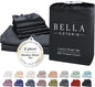 Bella Coterie 6 Piece Luxury Bamboo Viscose King Size Sheet Set | 100% Organically Grown | Cooling for Hot Sleepers | 18" Deep Pocket | Soft & Hypoallergenic | 4 Pillowcases [Black]