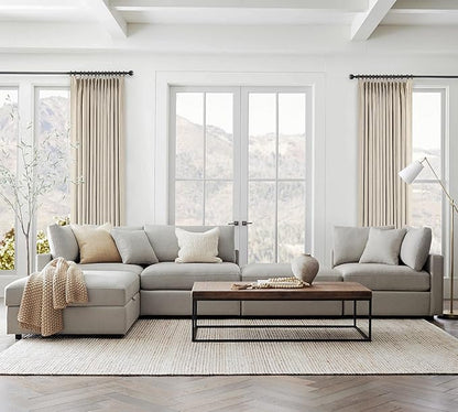 Topfinel Extral Wide Curtains, Cream Pinch Pleated 100% Blackout Linen Luxury Drapery with Hooks for Patio Sliding Door Large Window Living Room Track System, 72" Wx102 L 1 Panel