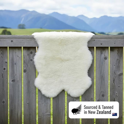 Premium Fluffy Sheepskin Rug - Four Pelt Fur Rugs for Living Room, Bedroom or Fireplace - Natural Sheep Skin, Shaggy - Irregular Shaped Genuine Fuzzy Feel - 4ft x 6ft