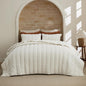 Bedsure Luxury Velvet King Size Quilt - Lightweight Velvet King Comforter Set, Oversized Corduroy Bedspread Coverlet Winter Bedding Set, Pet-Friendly, Tear-Resistant, Ultra-Soft, 106"x96", Ivory