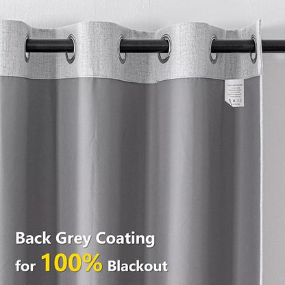 100% Blackout Curtains 84 Inch Length 2 Panels Set, Black Out Curtains for Living Room, Light Grey Thermal Insulated Grommet Drapes Bedroom Luxury Decor Privacy(37W × 84L inch, Light Grey)