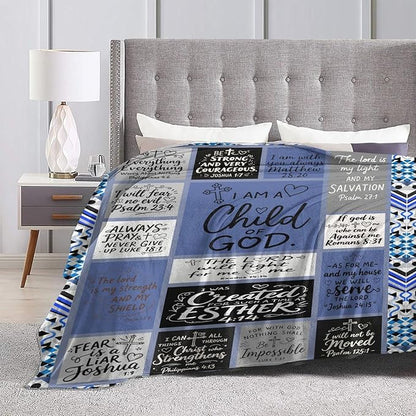 Christian Throw Blanket for Couch, Inspirational Gift for Women, Super Soft Plush Flannel Blanket, 60"x 80" Thoughts and Prayers Blankets for Bedroom Sofa Living Room Decoration