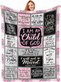 Christian Gift for Women, Inspirational Throw Blanket for Couch, Soft Lightweight Flannel Blanket, 60"x 80" Thoughts and Prayers Blankets for Bedroom Sofa Living Room Decoration