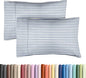 King Pillow Cases Set of 2 - Ultra Soft Hotel Quality Pillowcase Covers - Comfy, Cozy & Wrinkle Free - Shrinkage and Fade Resistant - Machine Washable Pillow Protectors - 2 Piece Set - Blue Stripes 2