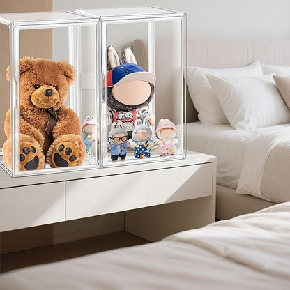 1 Pack Extra XXXXX-Large 13.8”x 12.2”x 23.6" Acrylic Display Case Long Tall Boot Shoe Storage Box Clear Giant Figure Collection Showcase with Magnetic Lid