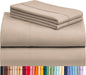 LuxClub 4 PC King Sheet Set, Deep Pockets Wrinkle Free Cooling Bed Sheets Hotel Bedding for Women, Men, Includes 1 Fitted Sheet, 1 Flat Sheet and 2 Pillowcases-Silky Soft Light Khaki